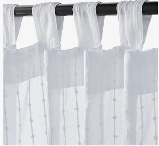 IKEA White Striped Curtains