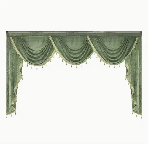 Green French Wave Valance Curtain