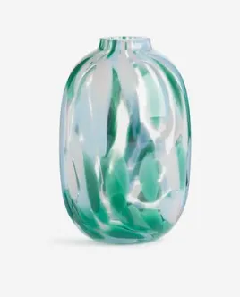 H&M Green Blue Small Glass Vase