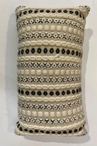 Black/Cream Knitted Rectangle Cushions