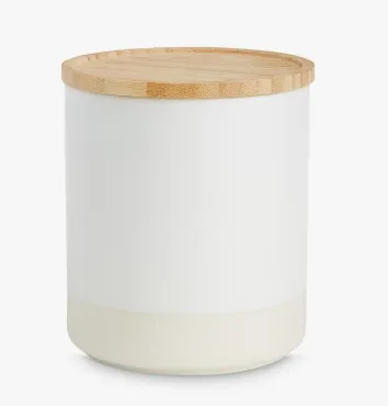 Cream Jar with Wood Top