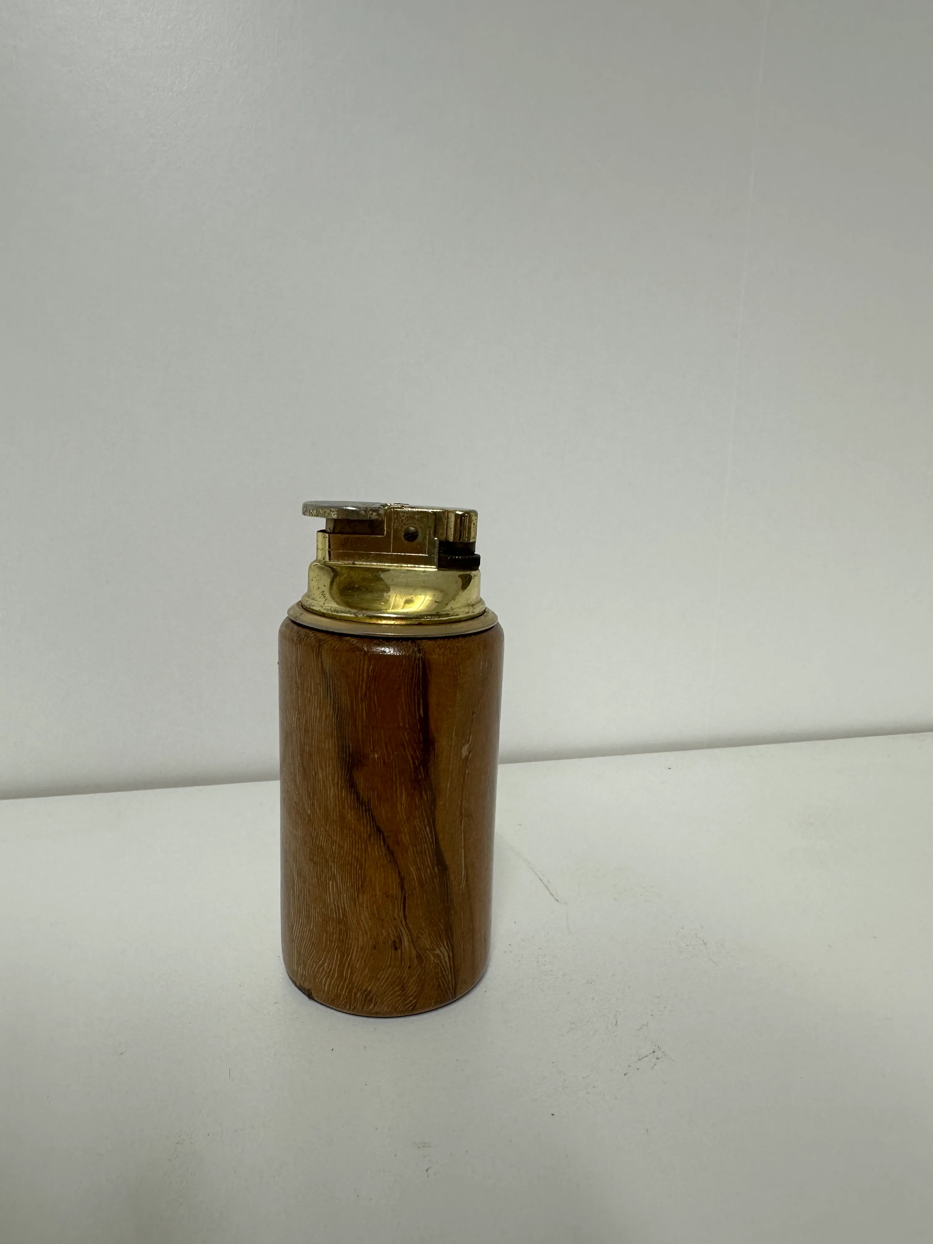 Vintage Wooden & Brass Table Lighter