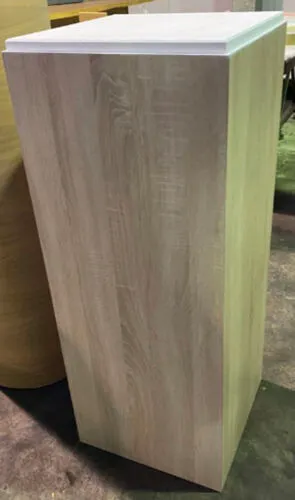 Light Wooden Plinth with Clear Case