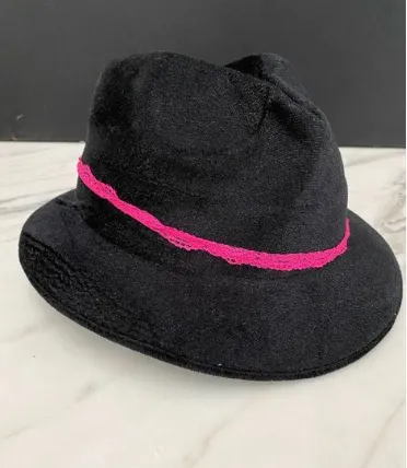 Black Hat with Pink Lace