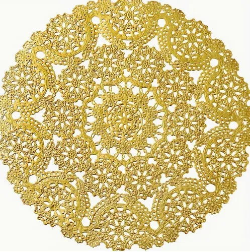 50x Gold Paper Doilies