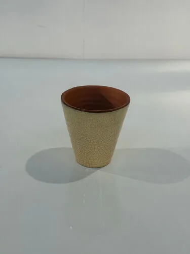 Beige Crackle Glazed Terracotta Plant Pot