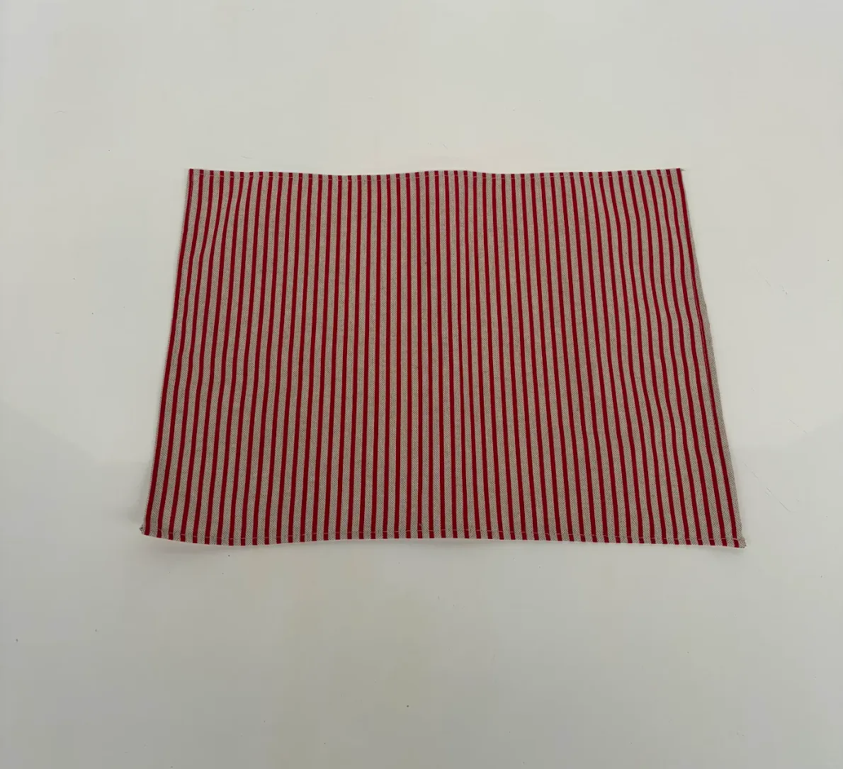 Red and Cream Striped Napkin