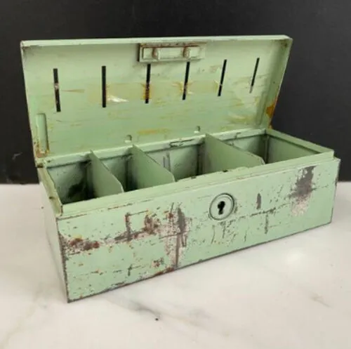 Vintage Green Coin Tin