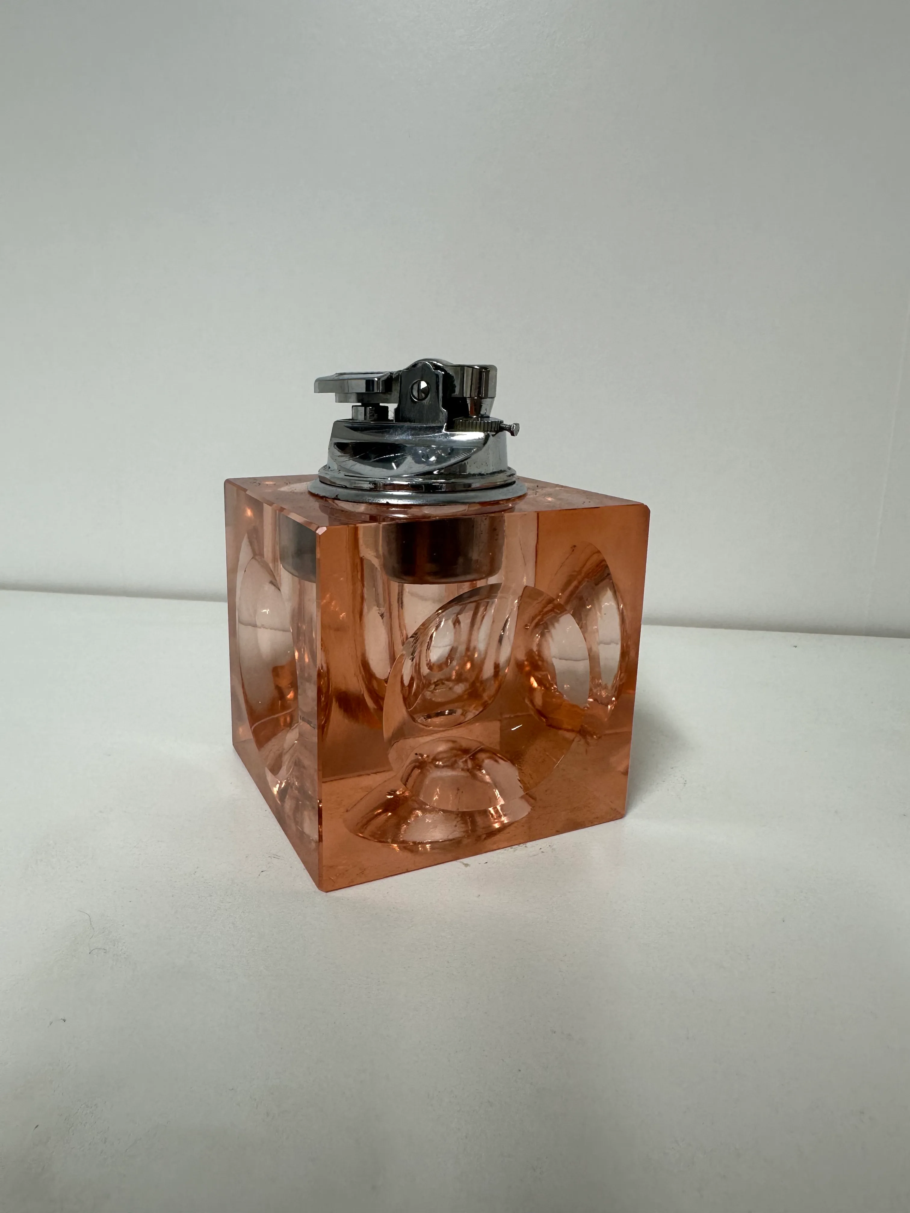 Orange Cubed Glass Table Lighter