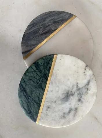 Marble Coaster with Gold Detailing