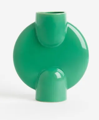 H&M Green Glass Vase