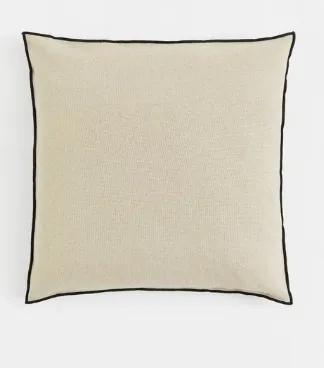 H&M Beige Cushion with Black Trim