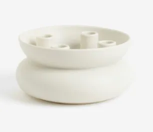 H&M Stoneware White Candle Holder