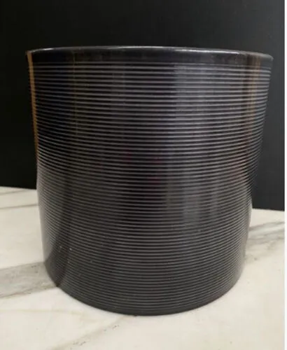 Black Striped Plant Pot