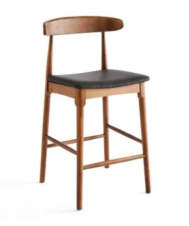 Leather Wooden Bar Stool