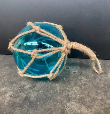 Blue Glass Ball with Rope