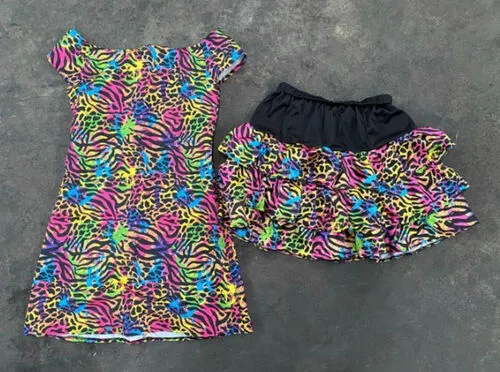 Neon Animal Print Skirt and Dress