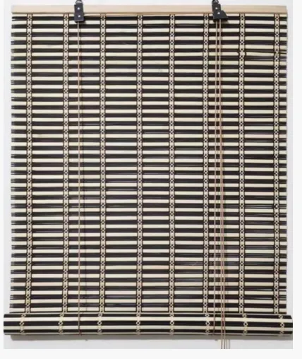 Black Striped Bamboo Blind