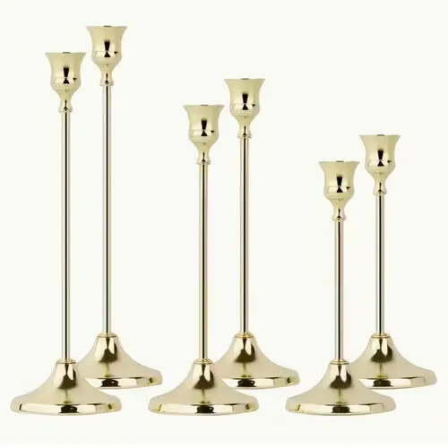 Set of 6 Golden Candle Holders