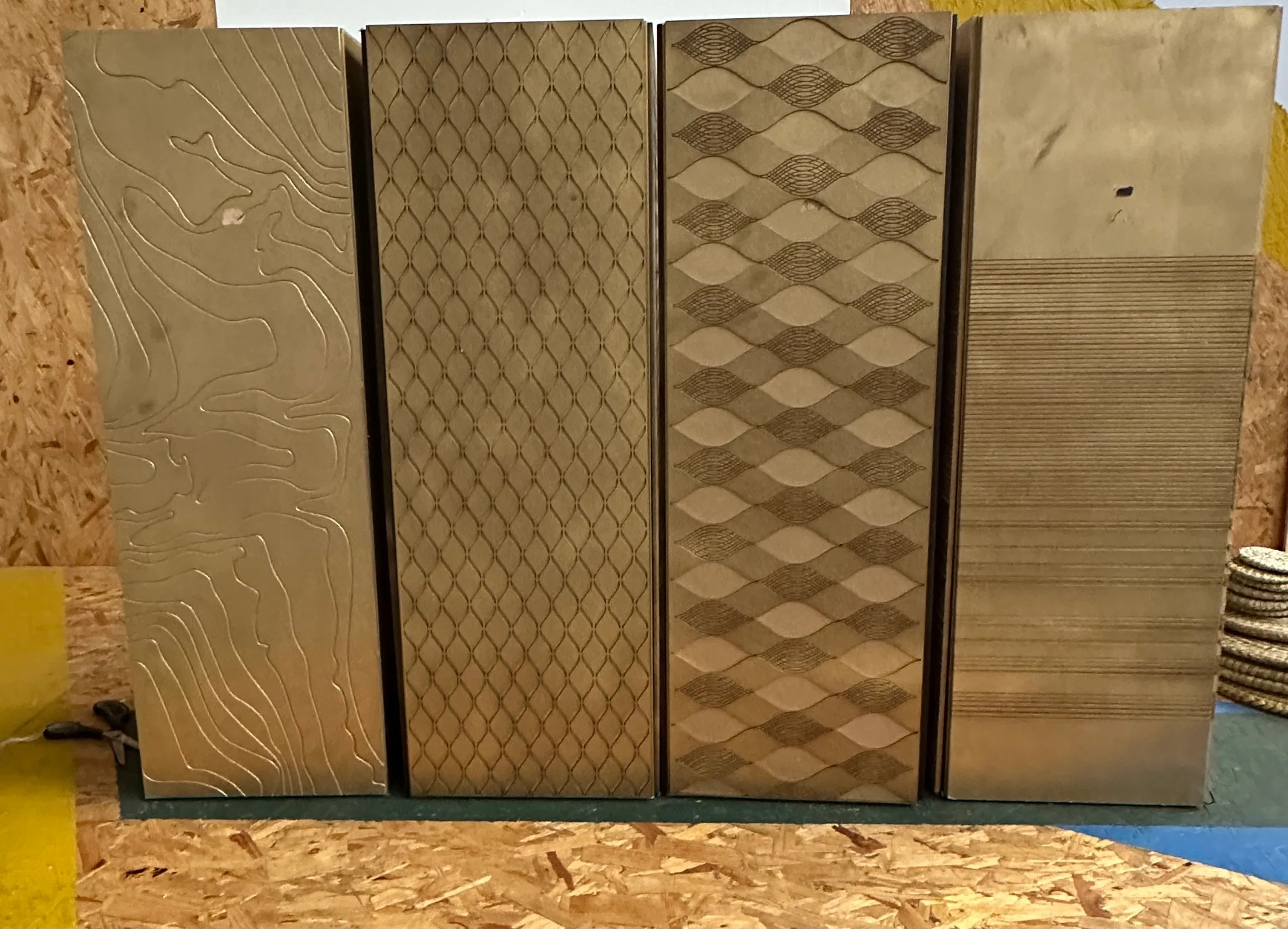 4 Gold Patterned Plinths (EDR owned)