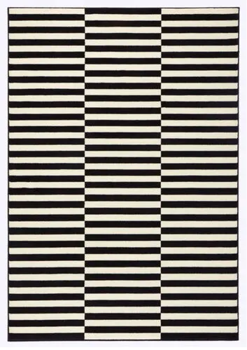 Panel Machine Woven Black/Cream Indoor Rug