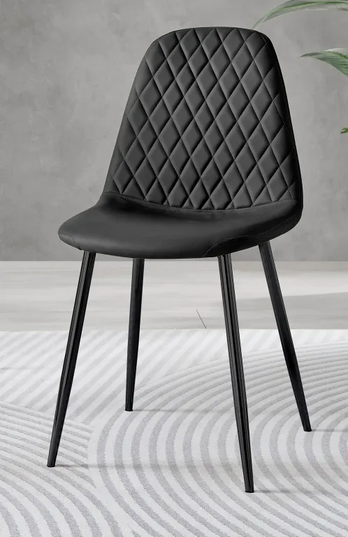 Black Faux Leather Dining Chairs