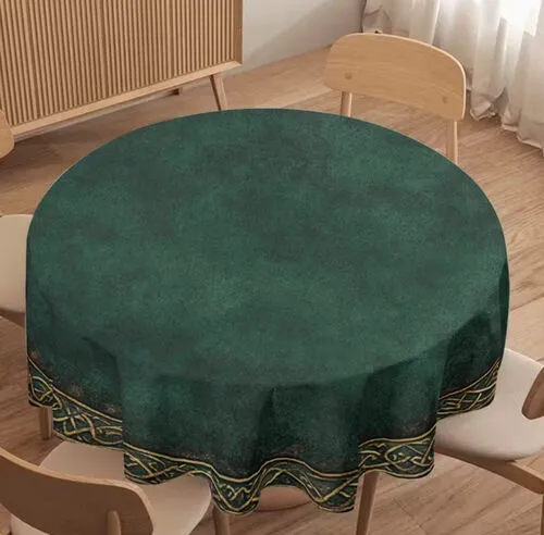 Vintage Green Round Tablecloth