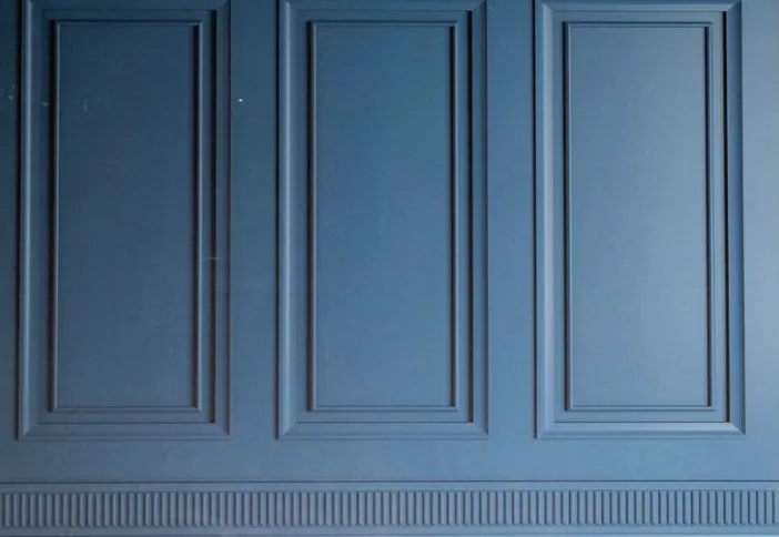 Blue Wall with Moulding Background
