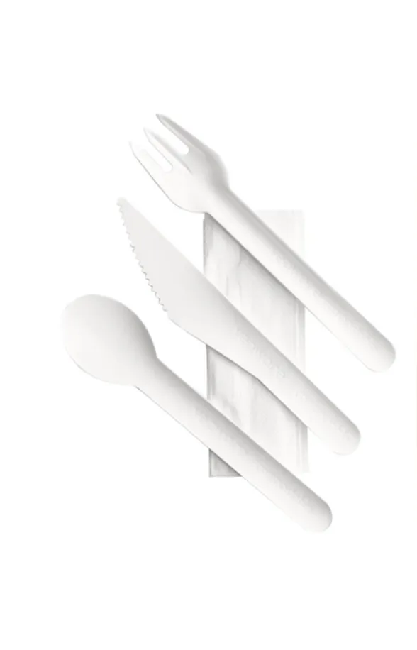 50 x Compostable Paper Cutlery Set (4 in 1)