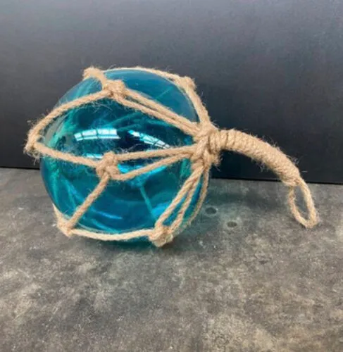 Blue Glass Ball with Rope