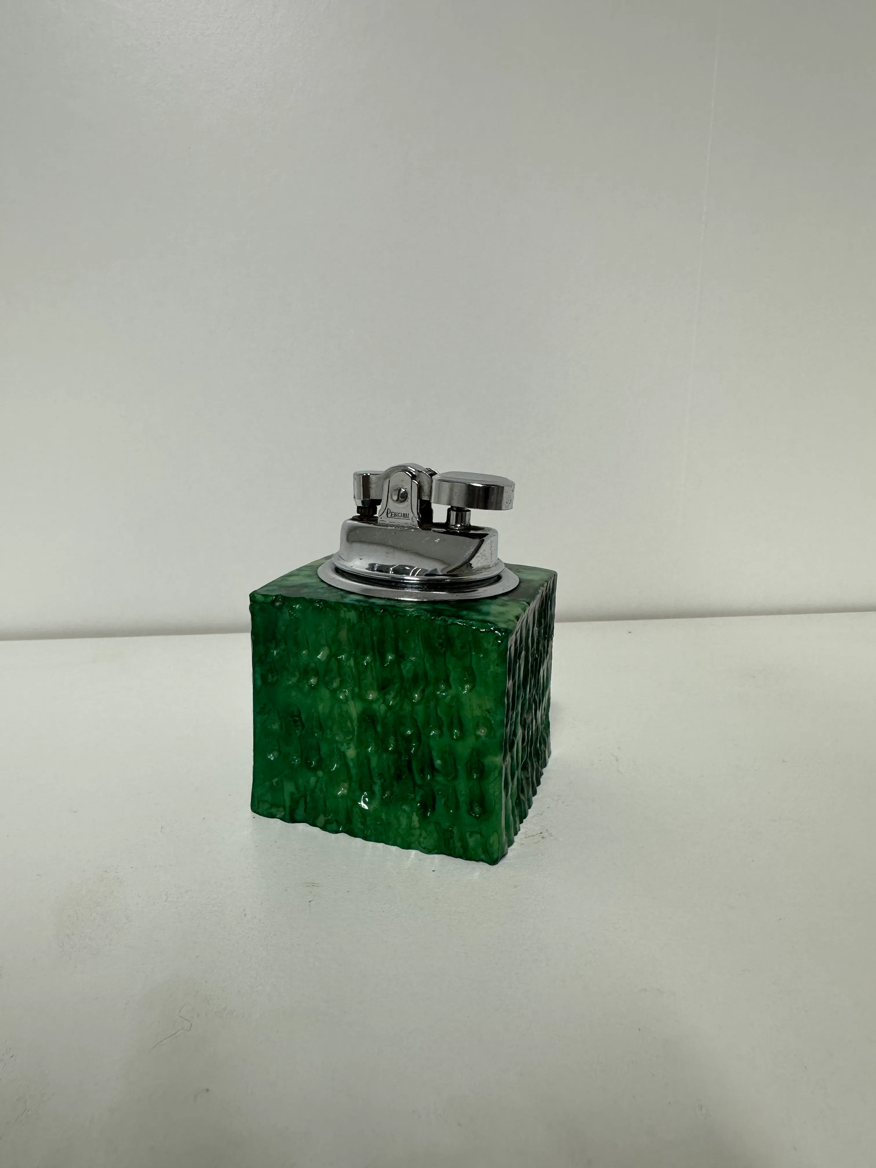 Green Vintage Murano glass Table Lighter