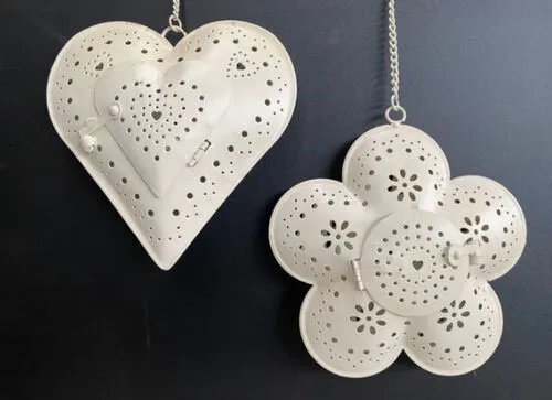 Hanging Tealight Holder (Flower and Heart)