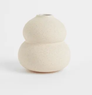 H&M Small Stoneware Hourglass Vase