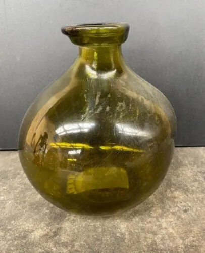 Green Glass Bubble Vase