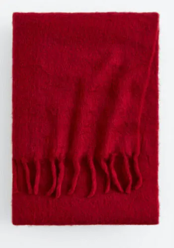 Red Wool Blend Blanket