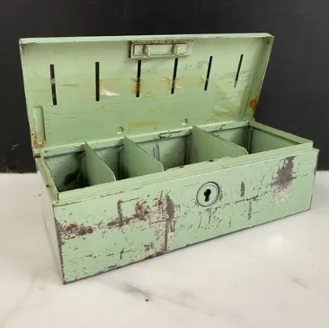 Vintage Green Coin Tin