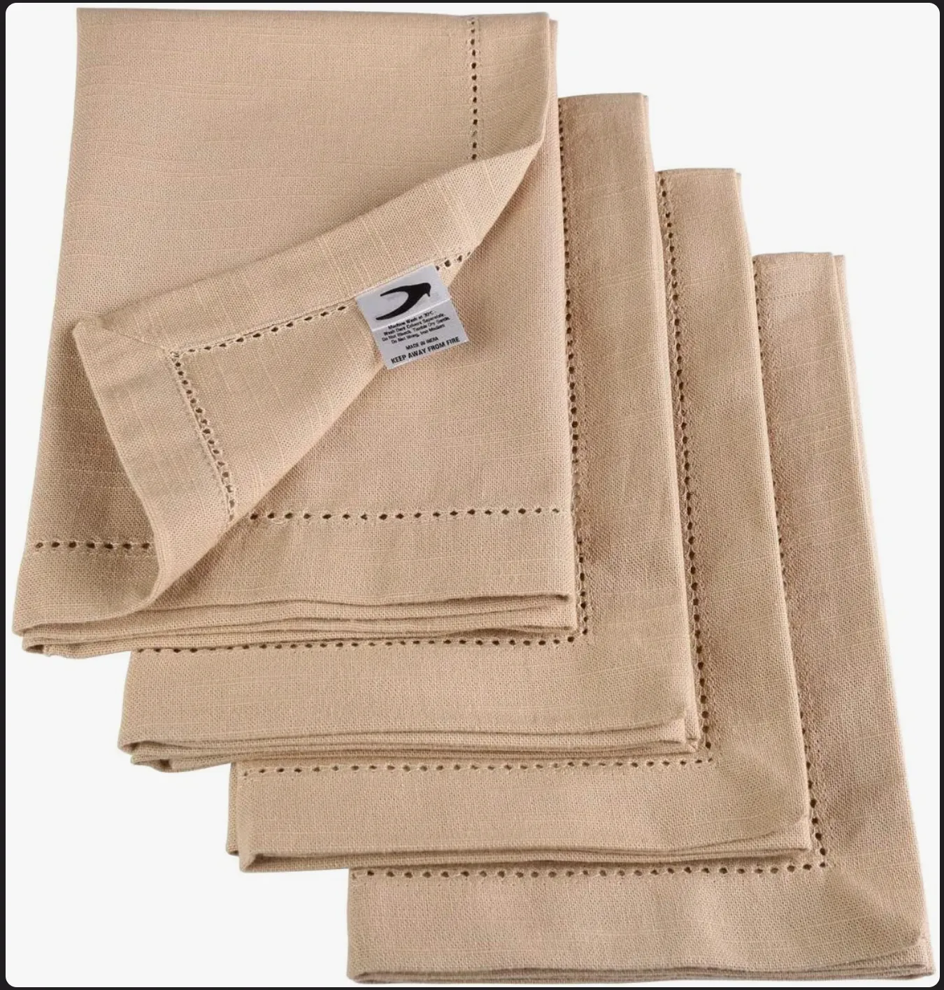 Beige Cotton Square Napkins (set of 6)