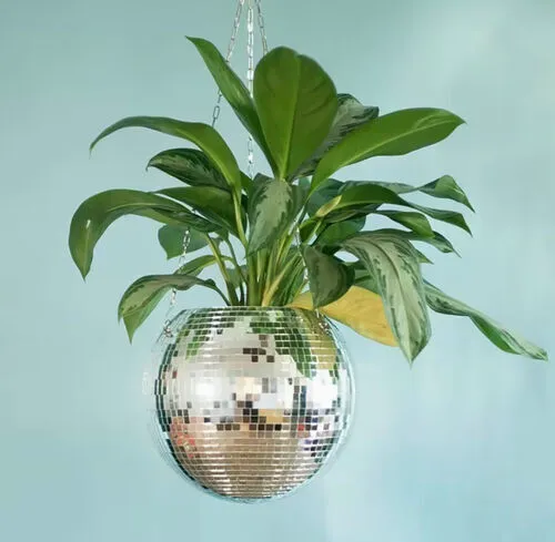 Small Size Disco Mirror Hanging Flower Pot Hammock