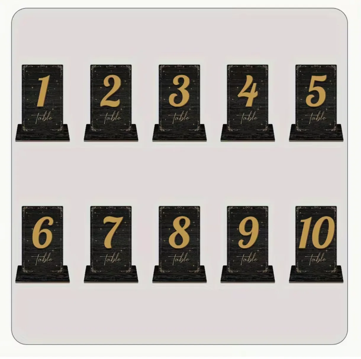 Wooden Table Number Signs 1-10