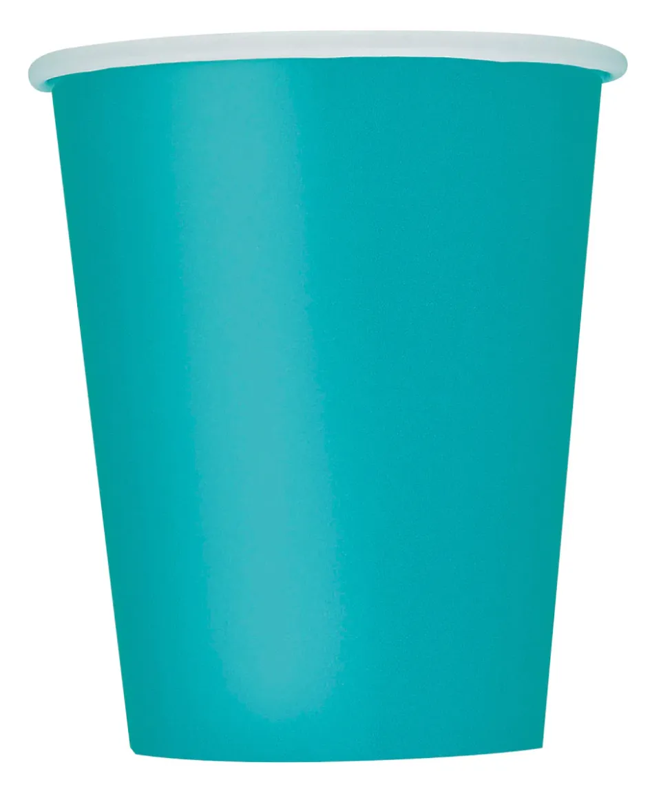 Teal Paper Cups 400ml