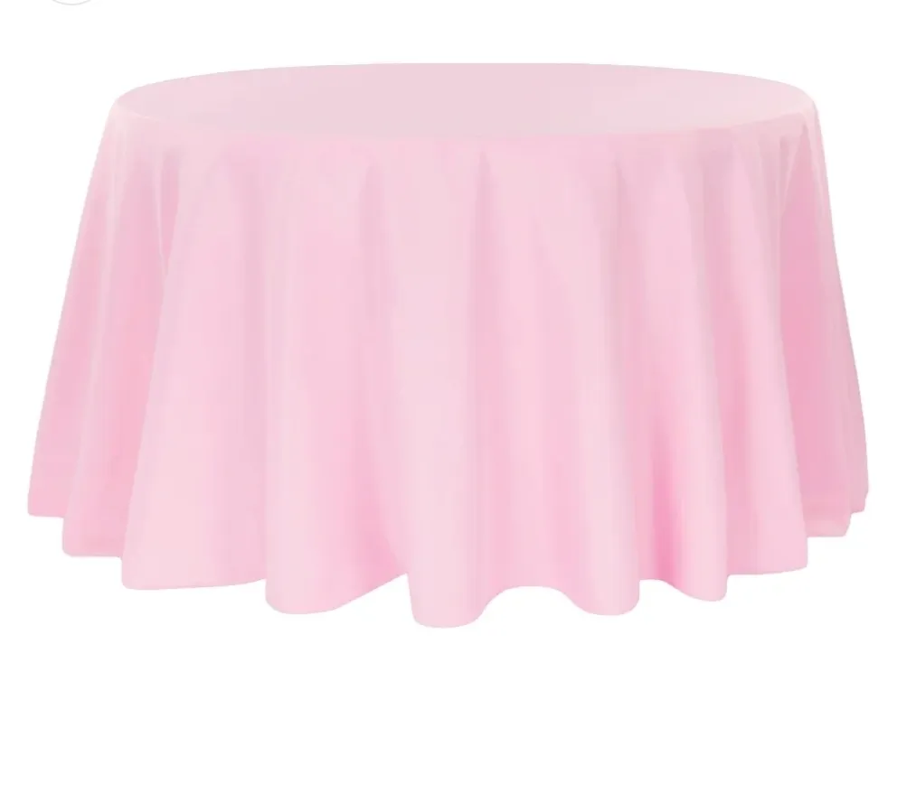 Polyester 120" Round Tablecloth - Pink