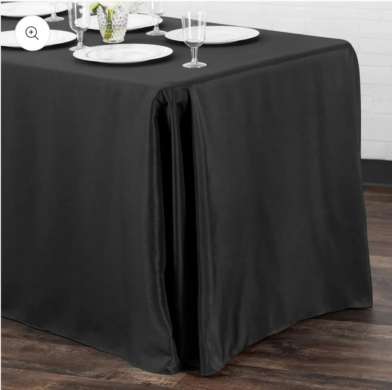 90"x132" Rectangular Oblong Premium Polyester Tablecloth - Black