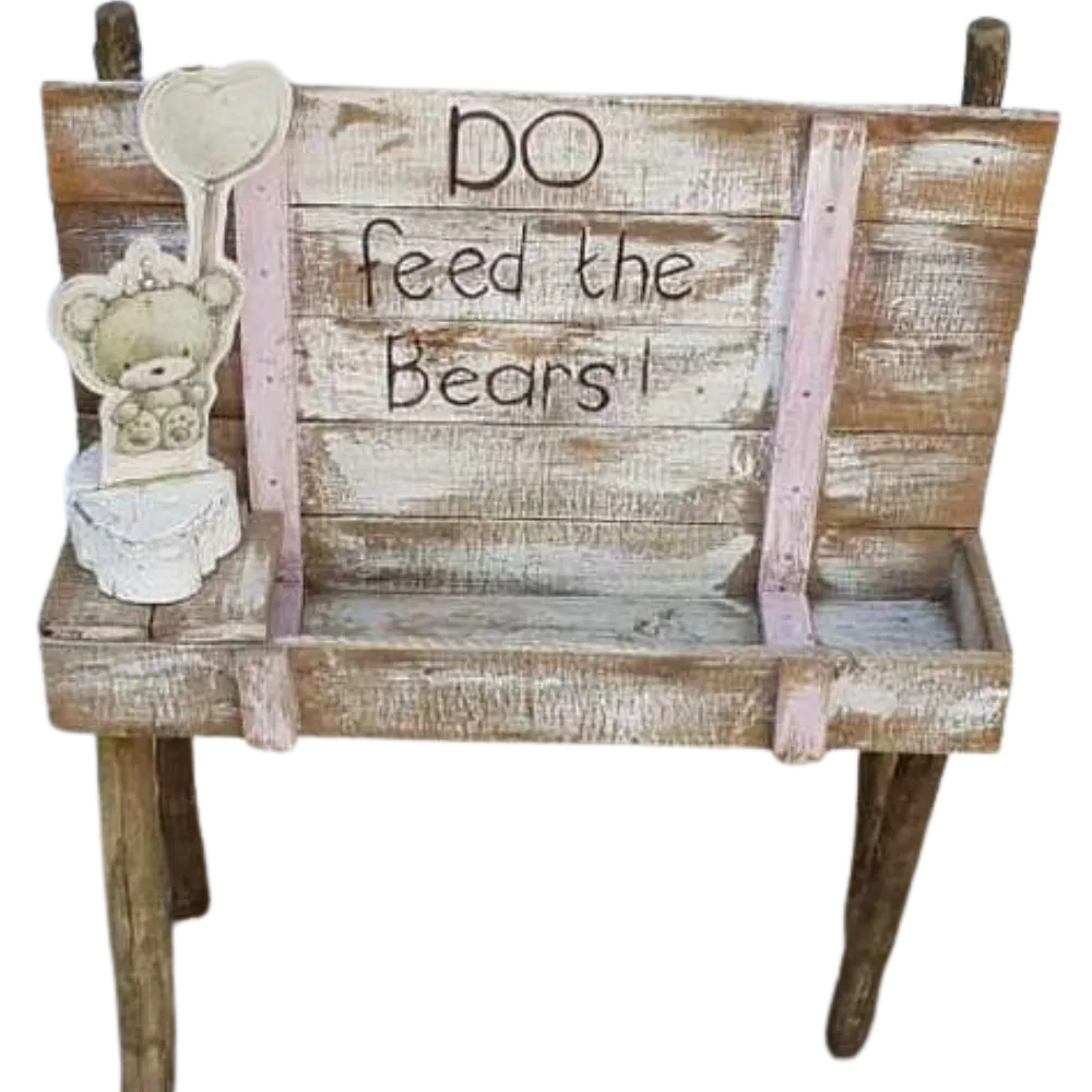 S616 Do feed the bear stand with tray