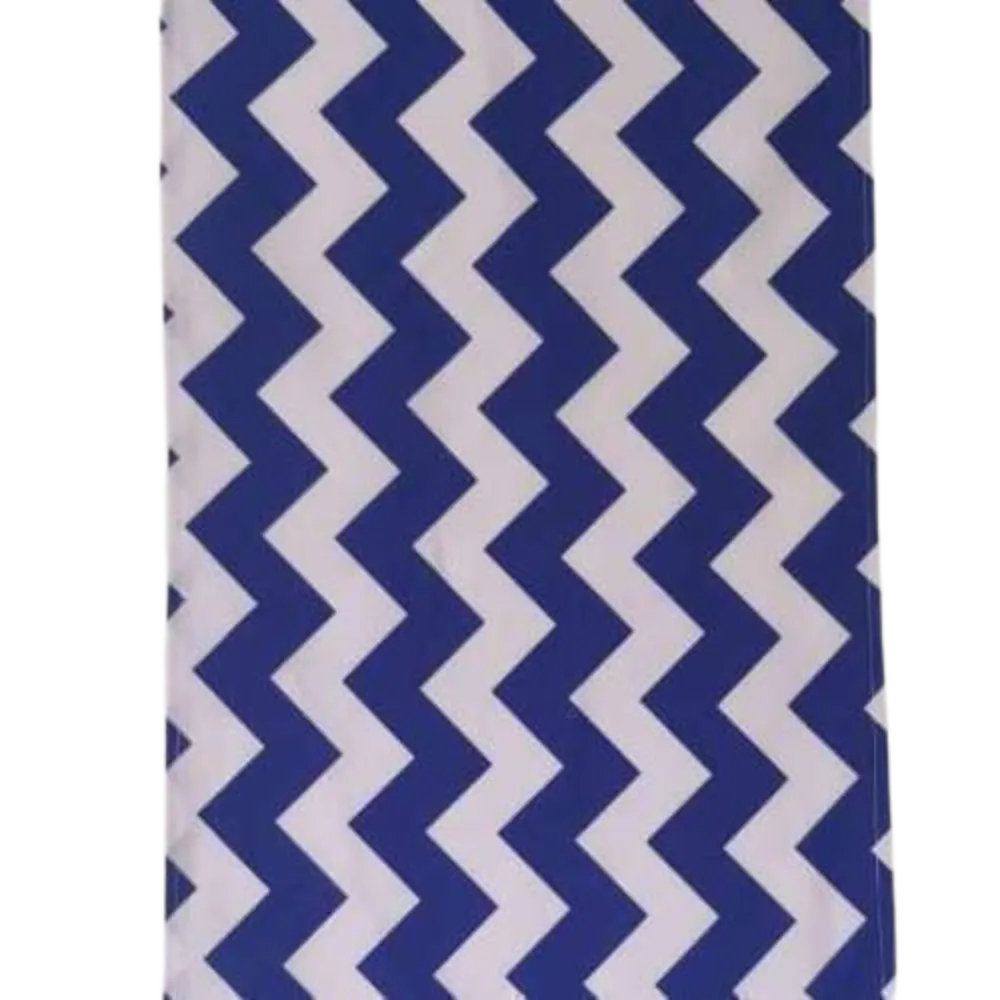 S953 Zig Zag Blue & White Runner