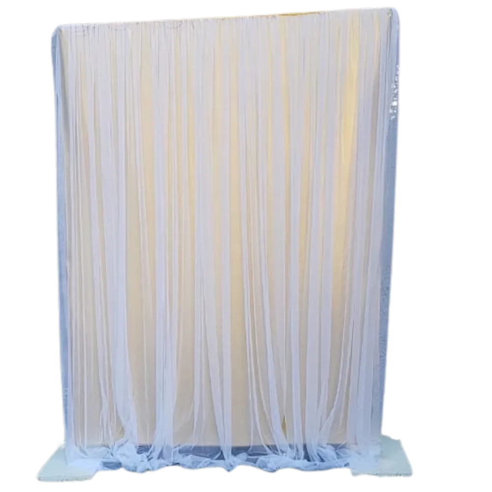 S1437 Pocket Drape - Gold With White Tulle - 2m High