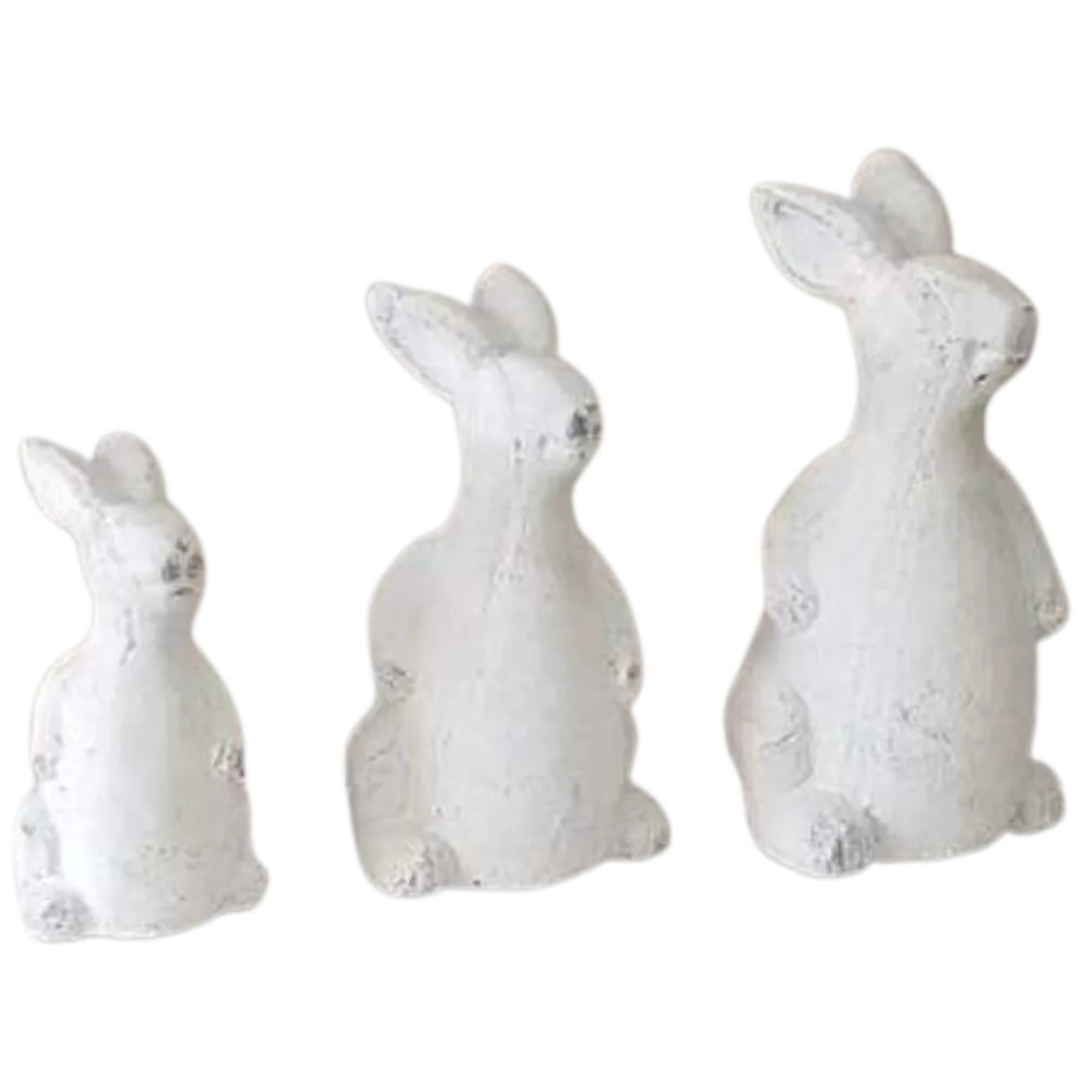 S820 Set of 3 Cement Rabbits