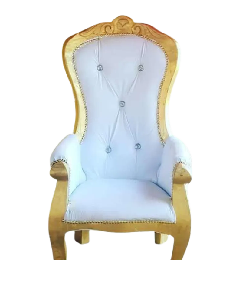 S1476 Gold & White Kiddies Throne Chair
