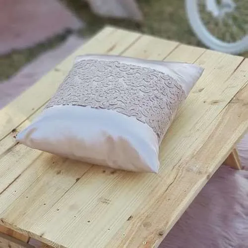 S1458 Scatter Cushion - Satin / Lace Pillowcase