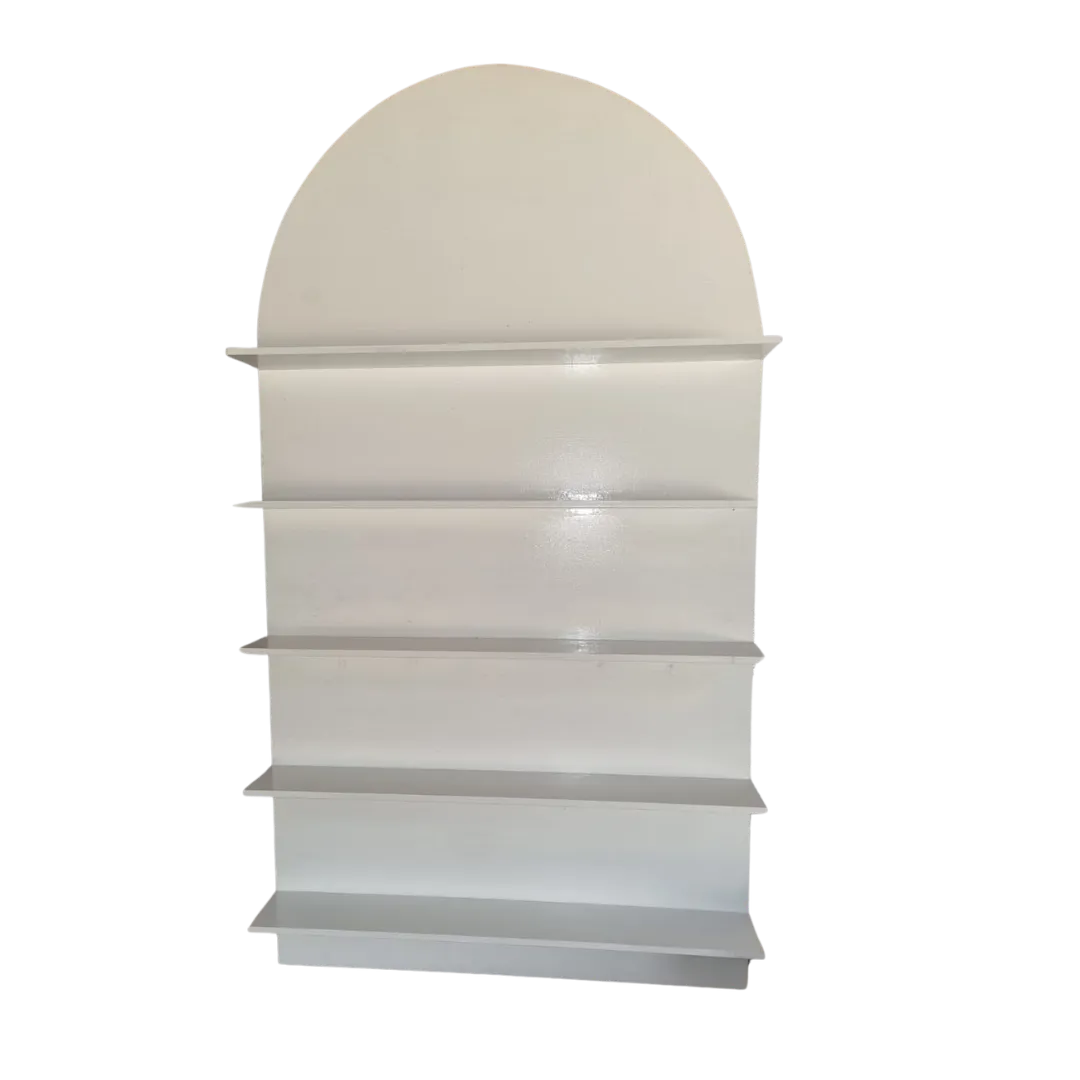 S1943 White Arch Backdrop with 5 Shelves 