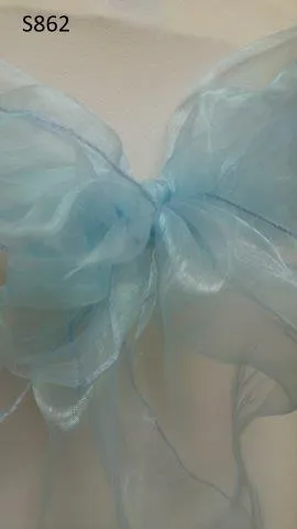 S862 Tieback Organza Frozen Blue